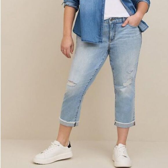 Torrid Vintage Stretch Boyfriend Crop Jeans Size 14 - Picture 1 of 5